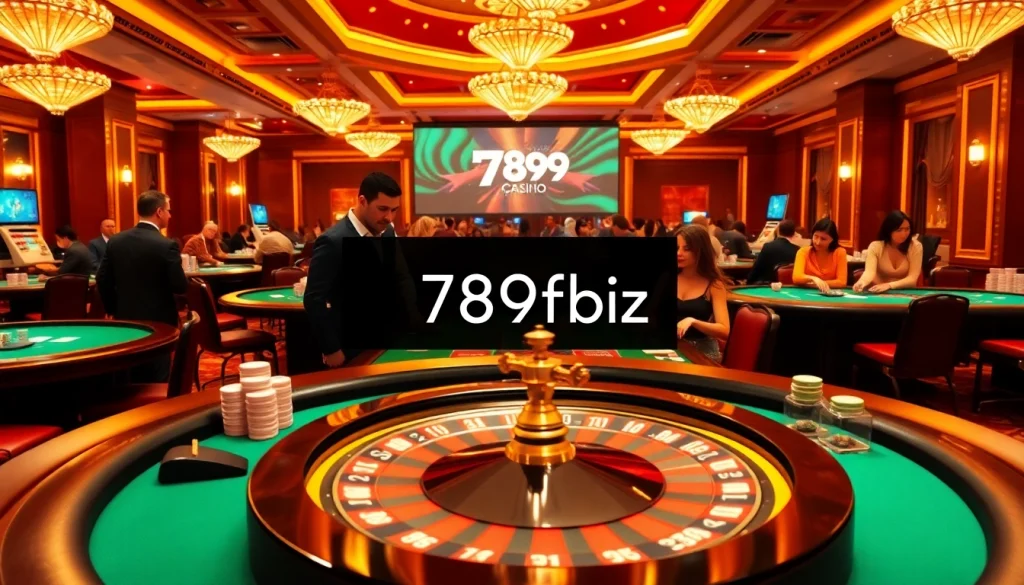 Experience the thrill at the gambling tables inspired by https://789ff.biz/, showcasing poker chips and a roulette wheel.